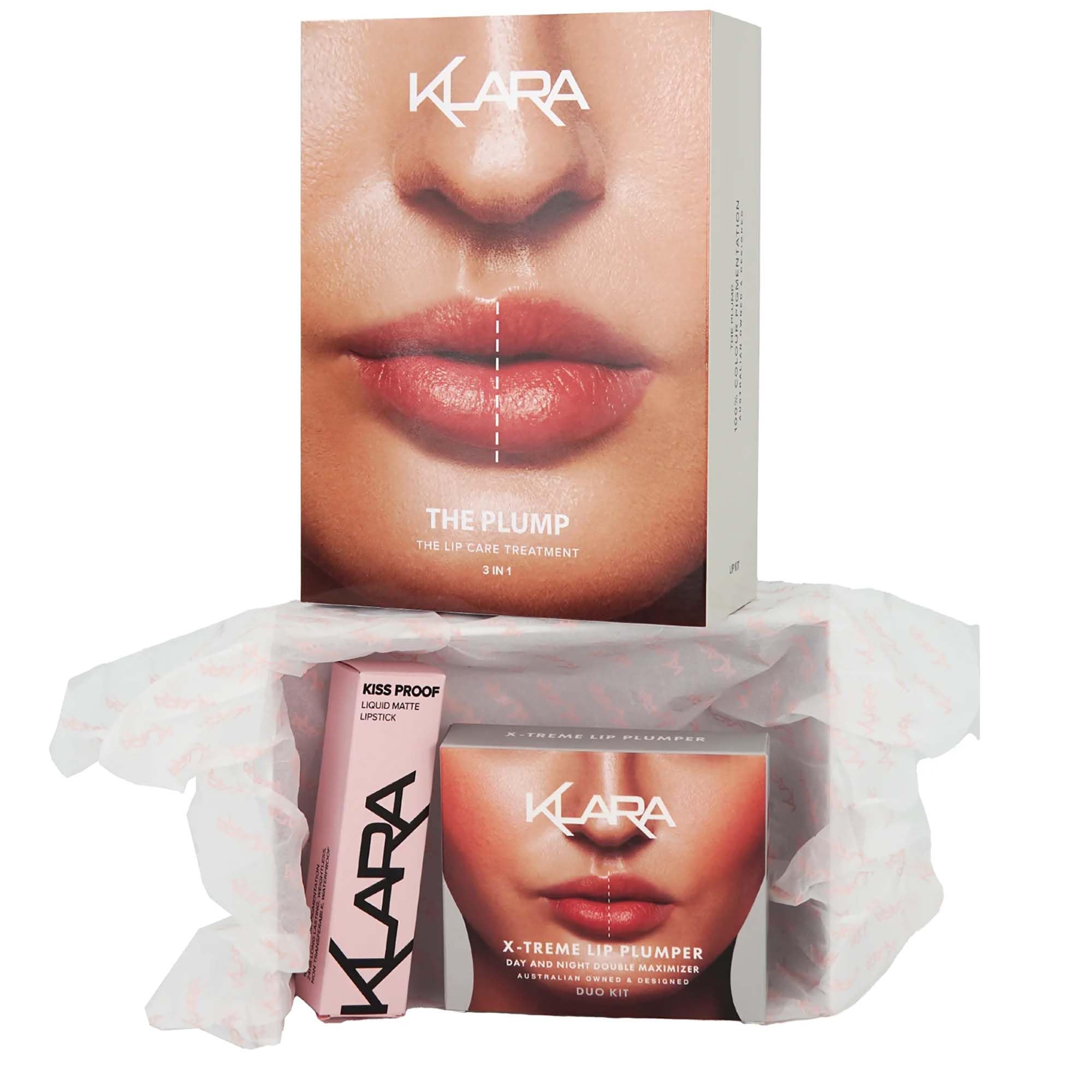 Kit Labial Klara Cosmetics The Plump Com Batom Líquido Fosco