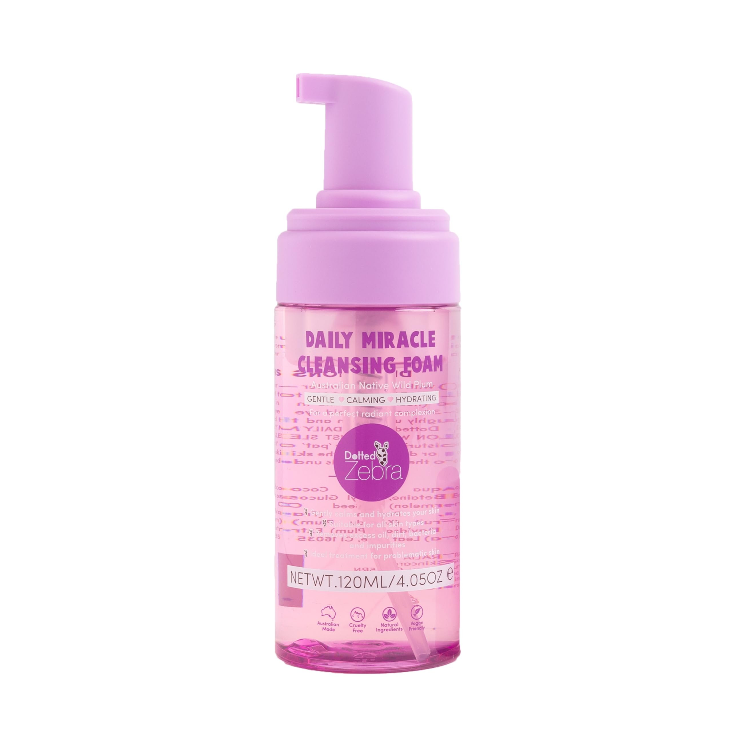 Espuma De Limpeza Dotted Zebra Daily Miracle 120 Ml Com Ameixas Silvestres