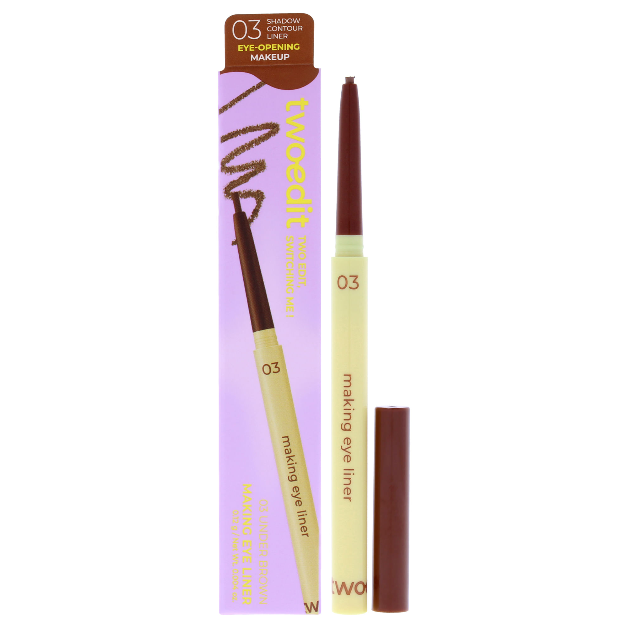 Delineador Two Edit Making Eye Liner-03 Under Brown Waterproof