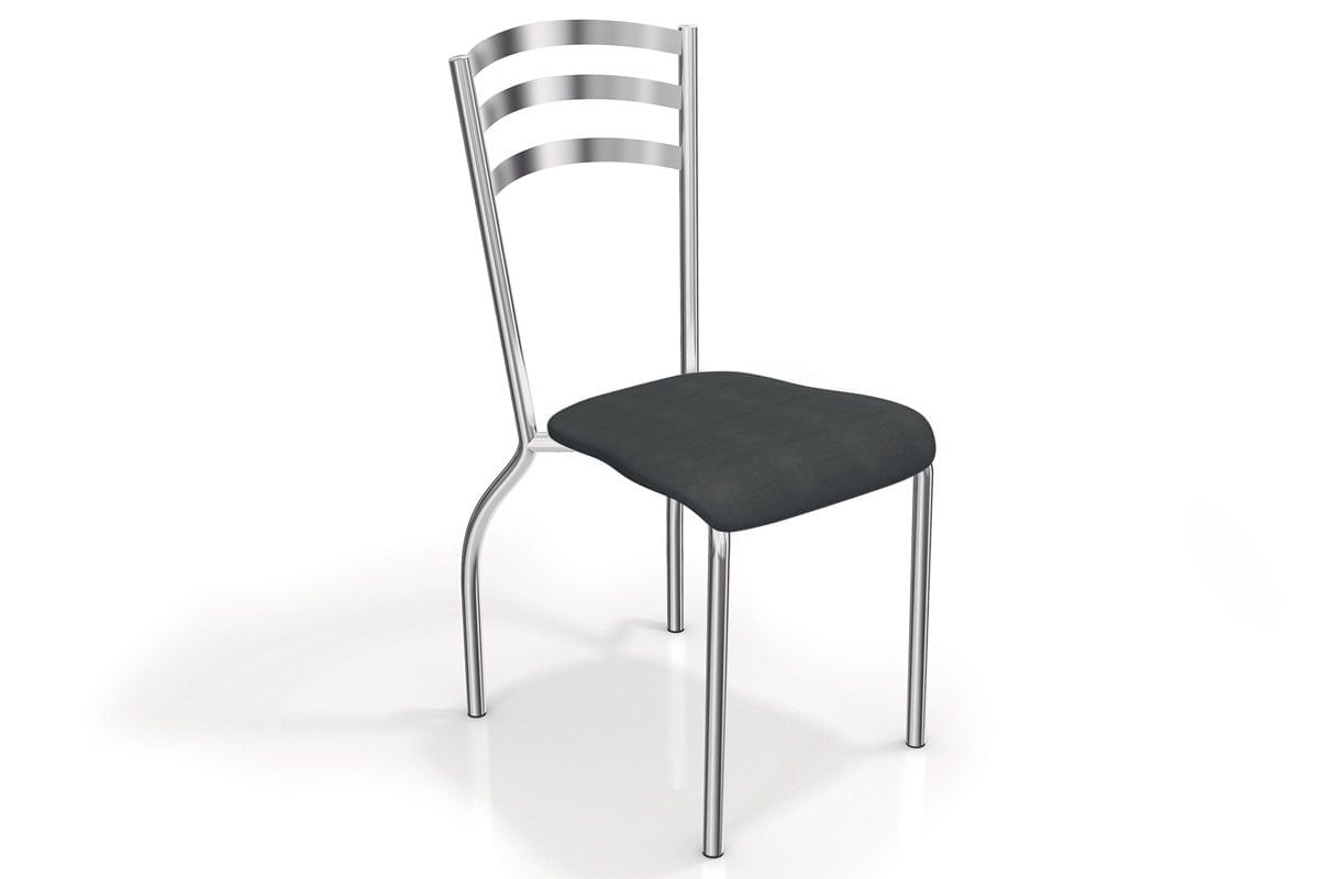Cadeira Kappesberg Portugal Cromada 2C007CR Cor Cromada - Assento Preto 110
