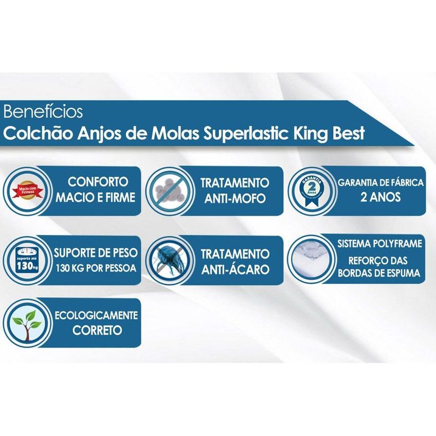 Colchão Anjos Molas Superlastic King Best Casal 138 - imagem 3