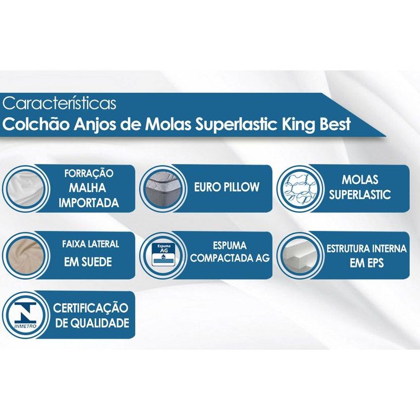 Colchão Anjos Molas Superlastic King Best Casal 138 - imagem 4