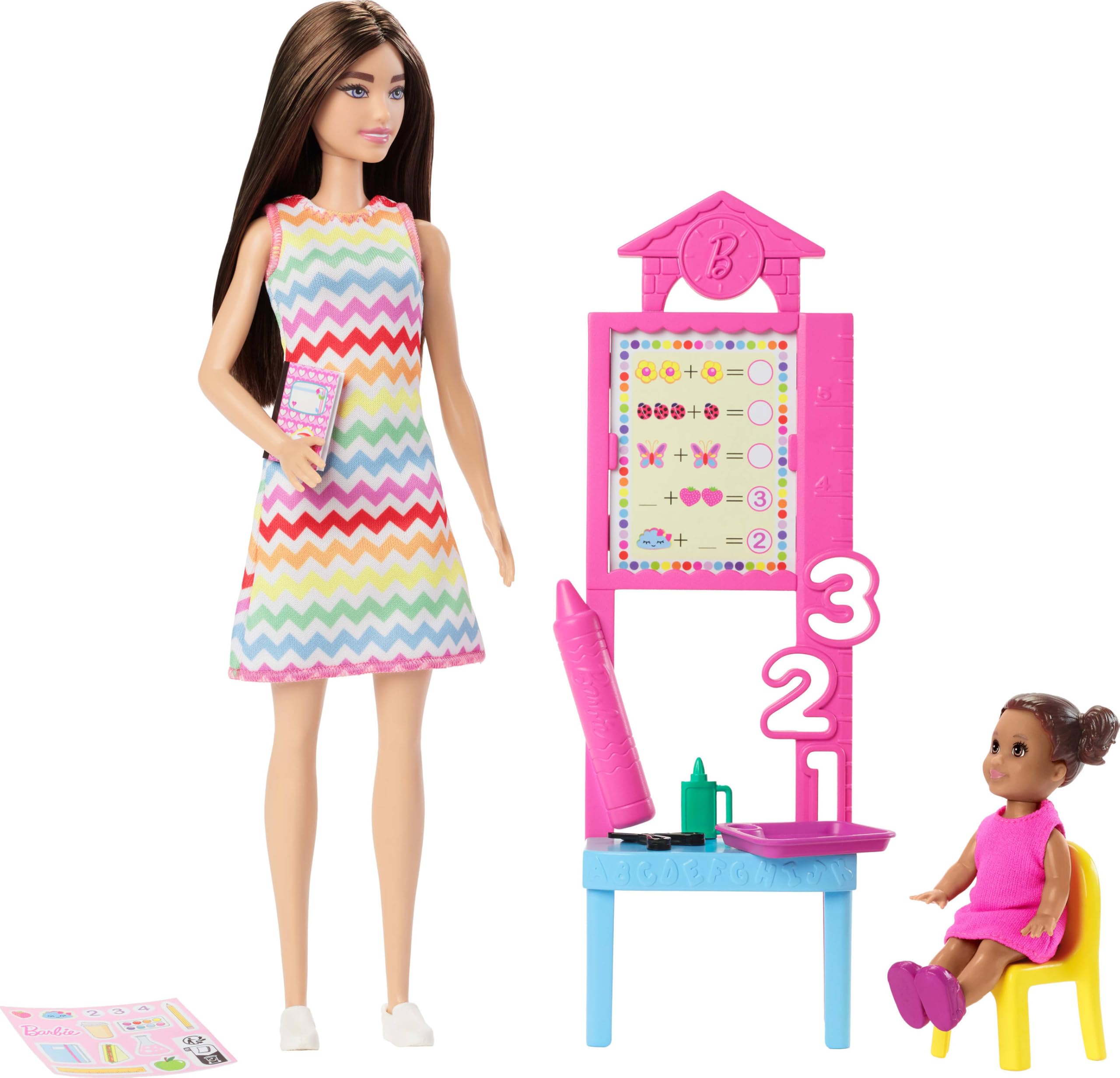 Boneca Barbie Teacher Com Boneca De Moda Morena E Acessórios