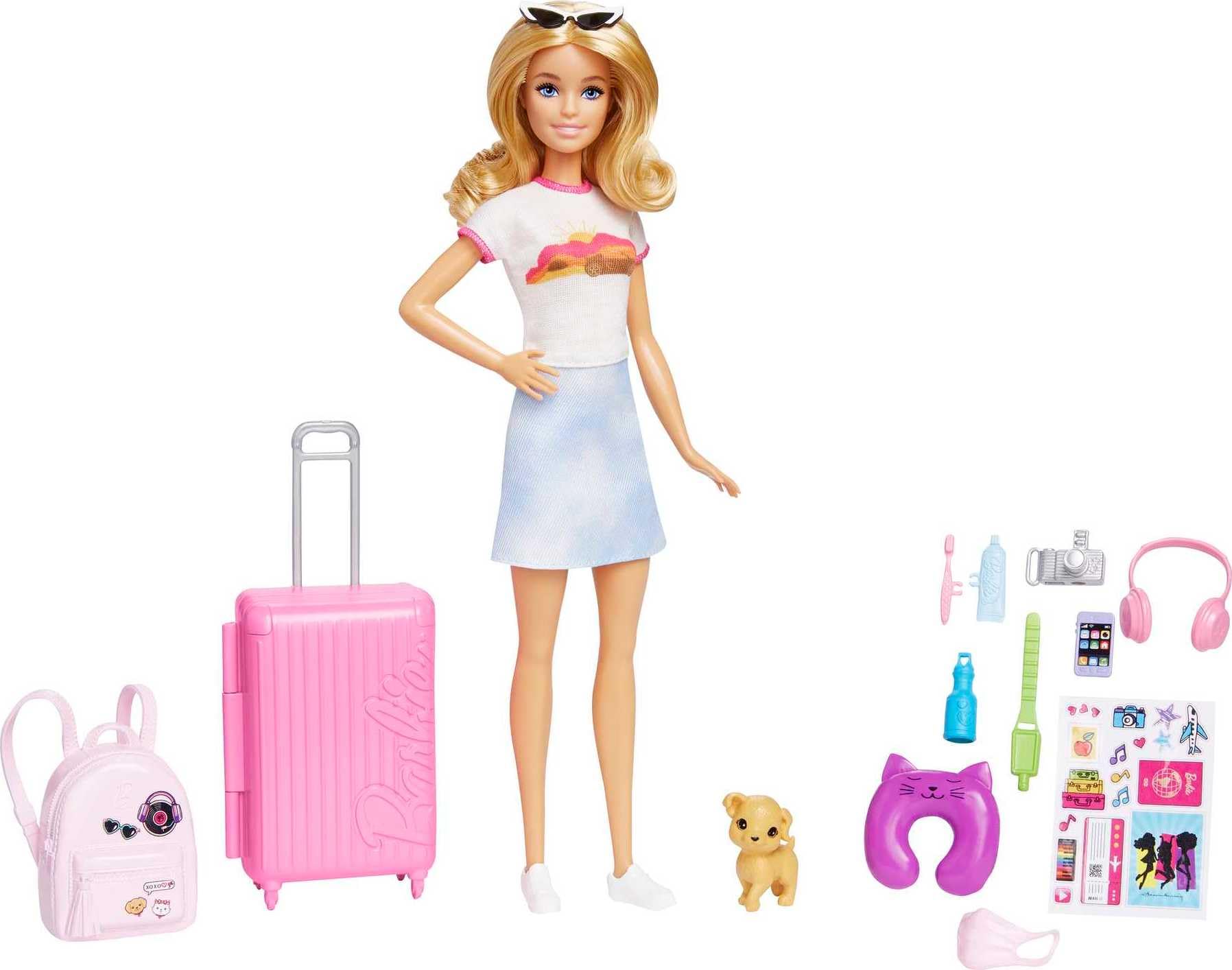 Conjunto De Viagem Para Boneca Barbie Com Acessórios, Mala E Cachorrinho
