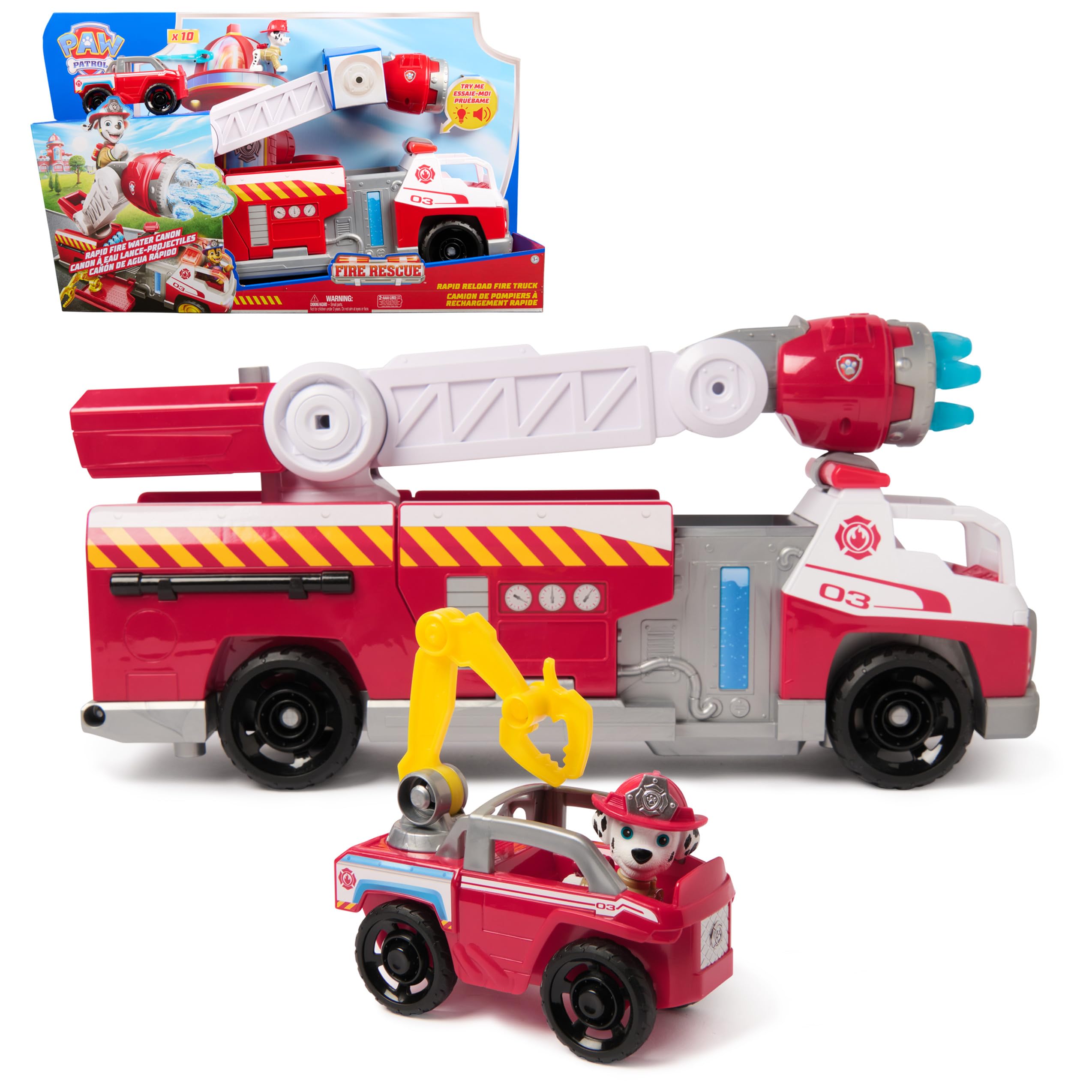 Caminhão De Resgate De Bombeiros Toy Paw Patrol Marcus Car 51 Cm Sound Light