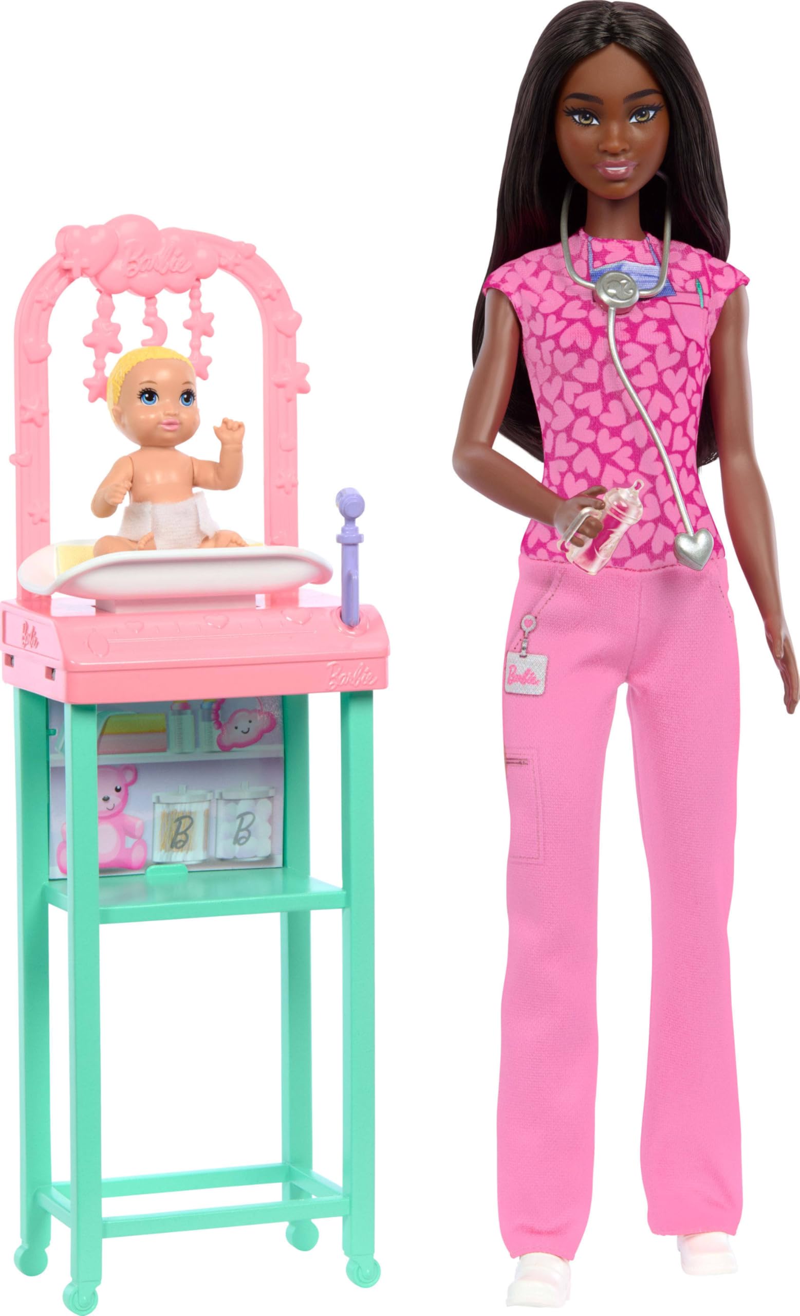 Boneca Moderna Baby Doctor Barbie Brunette Com Acessórios