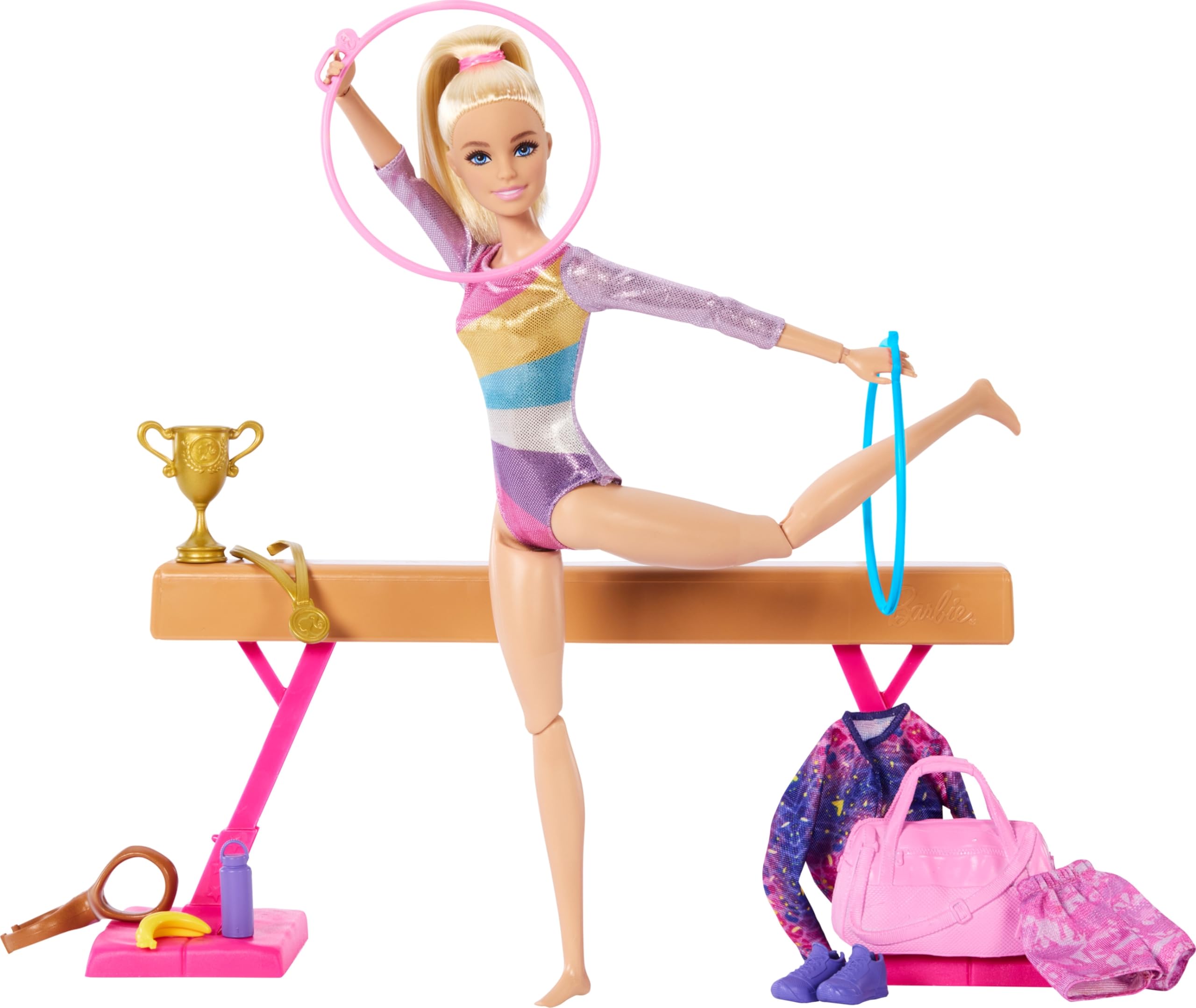 Conjunto De Brinquedos Barbie Careers Gymnastics Com Boneca Ginasta Loira