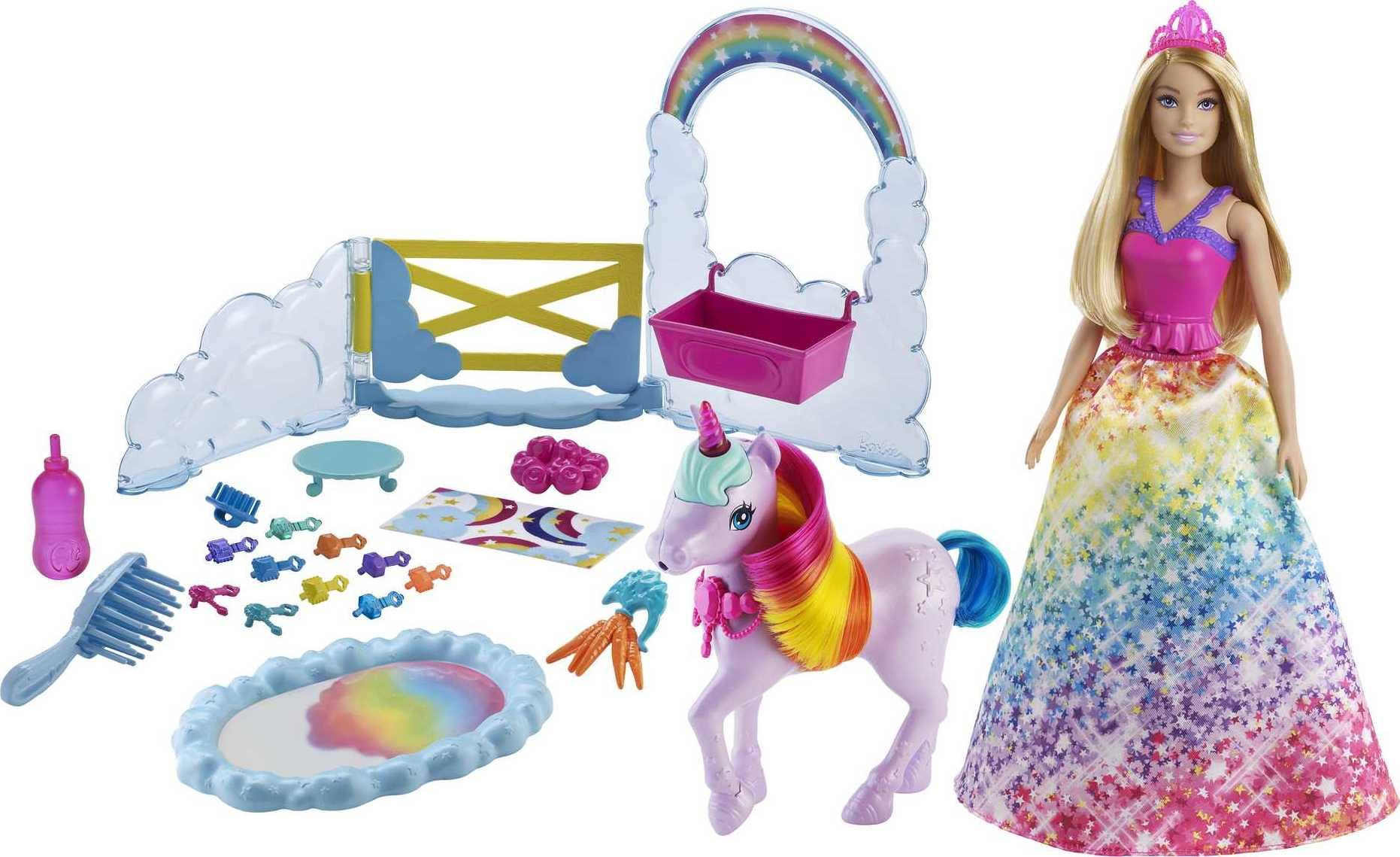 Conjunto De Brinquedos Barbie Dreamtopia Unicorn Pet Com Princesa Barbie