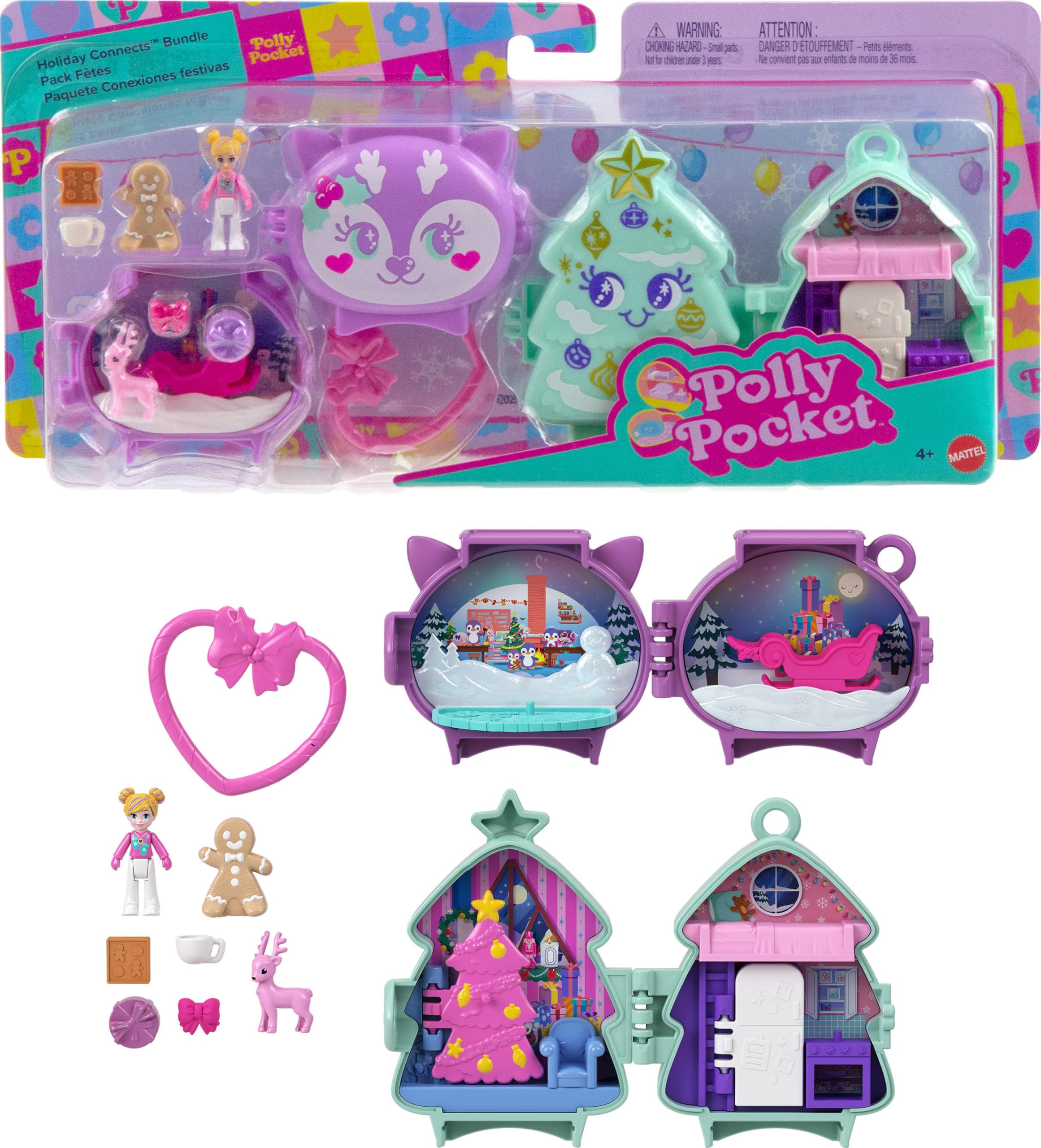 Conjunto De Brinquedos Compacto Empilhável Toy Polly Pocket Mini Holiday