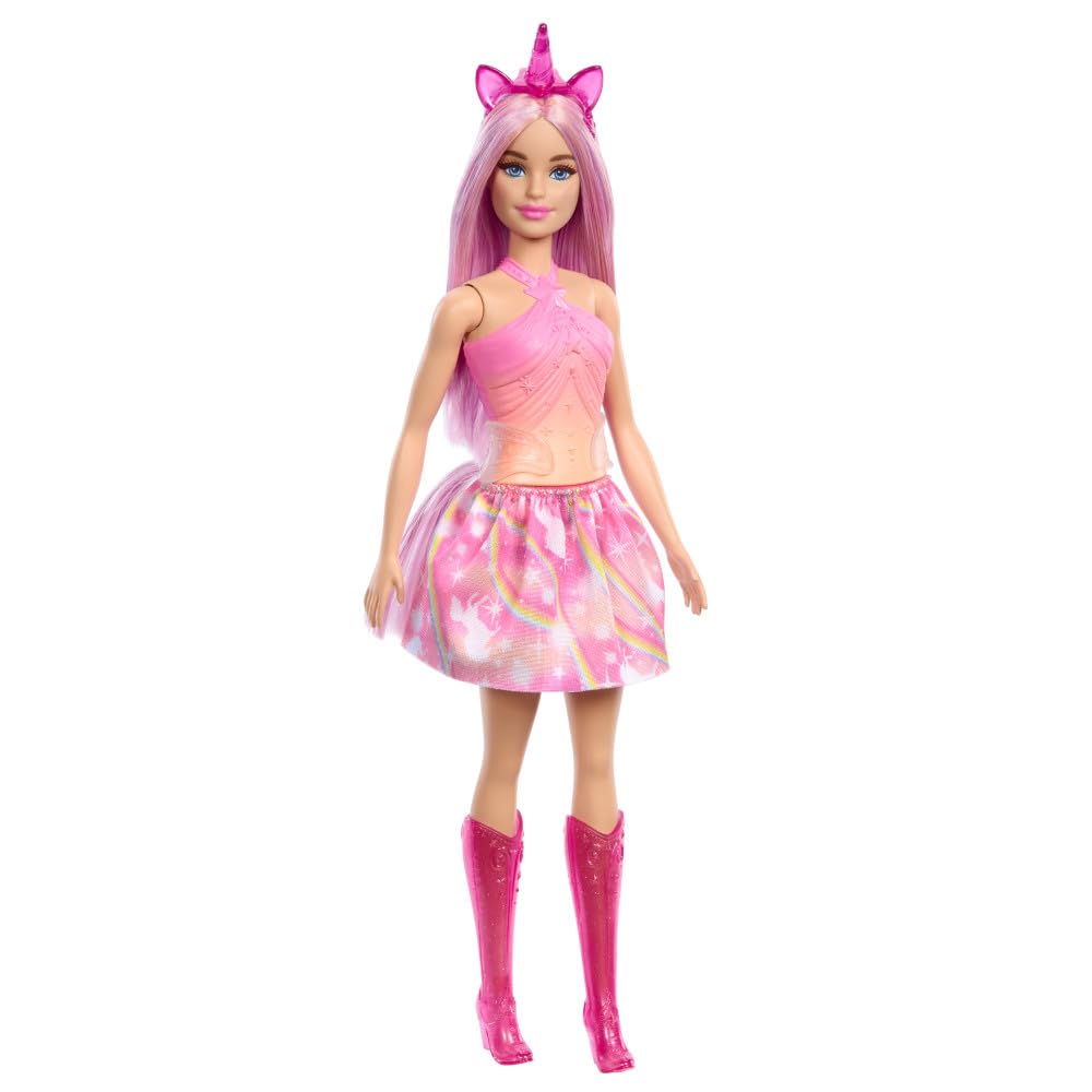 Boneca Barbie Unicorn Com Cabelo Rosa Fantasy E Acesso A Unicórnio.