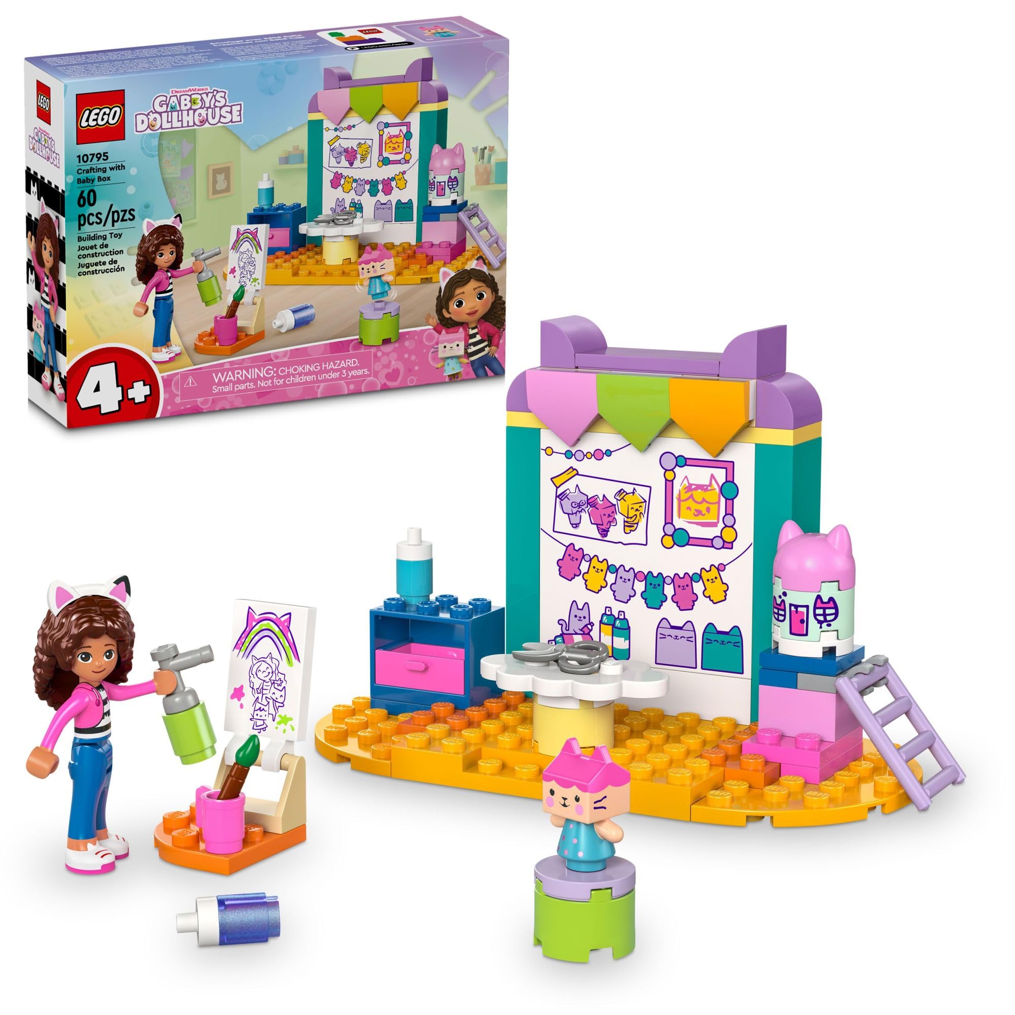 Conjunto De Brinquedos Lego Gabby's Dollhouse Crafting Com Caixa De Bebê 10795