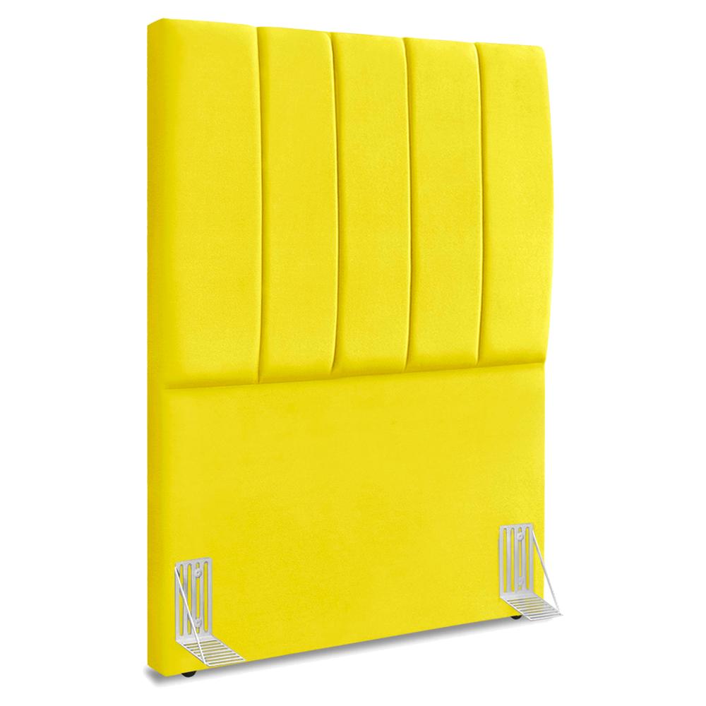 Cabeceira Solteiro 90 Cm Com Frame Dalia Suede Amarelo Artte