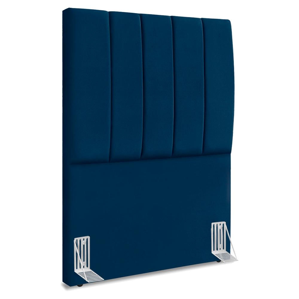 Cabeceira Solteiro 90 Cm Com Frame Dalia Suede Azul Marinho Artte