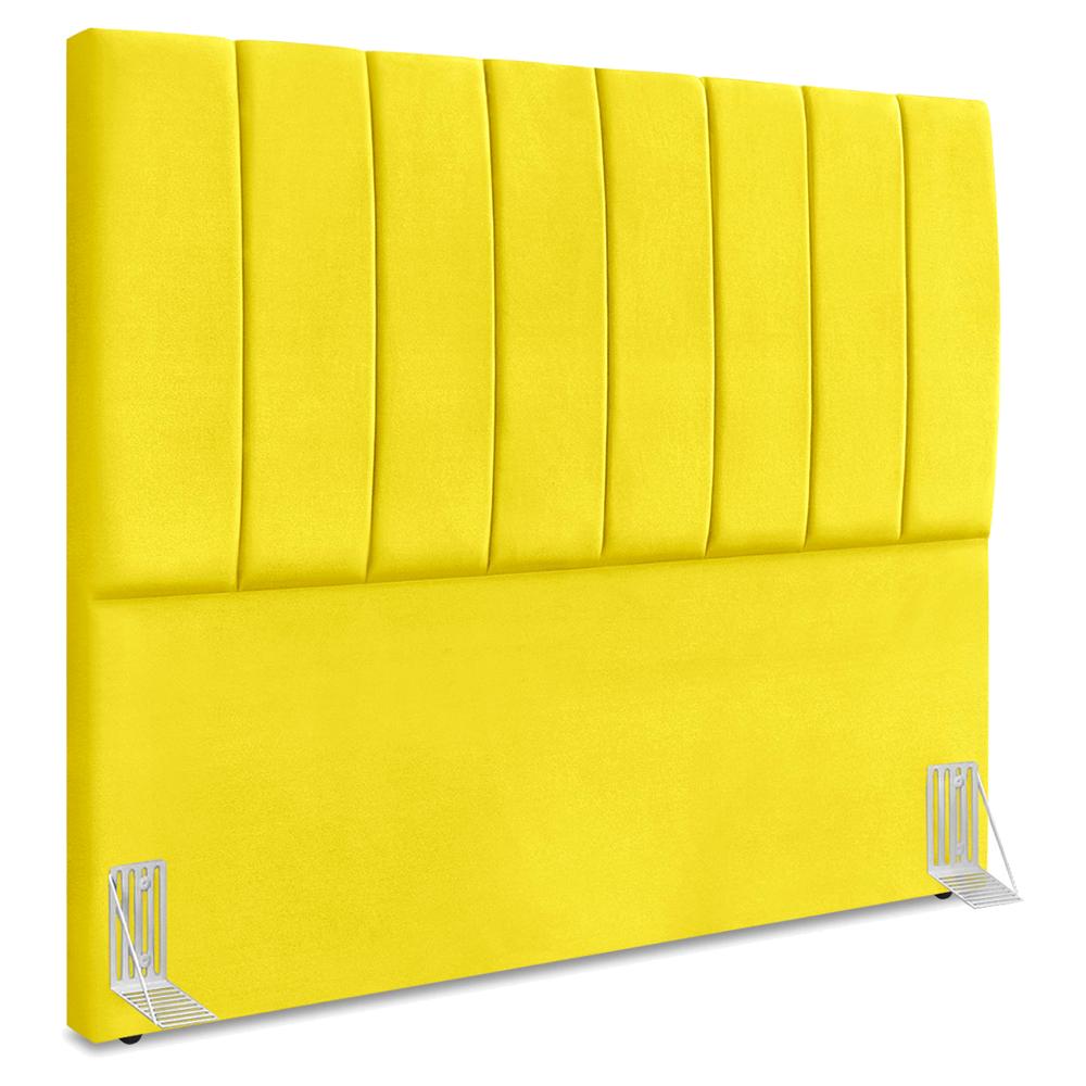 Cabeceira Queen 160 Cm Com Frame Dalia Suede Amarelo Artte