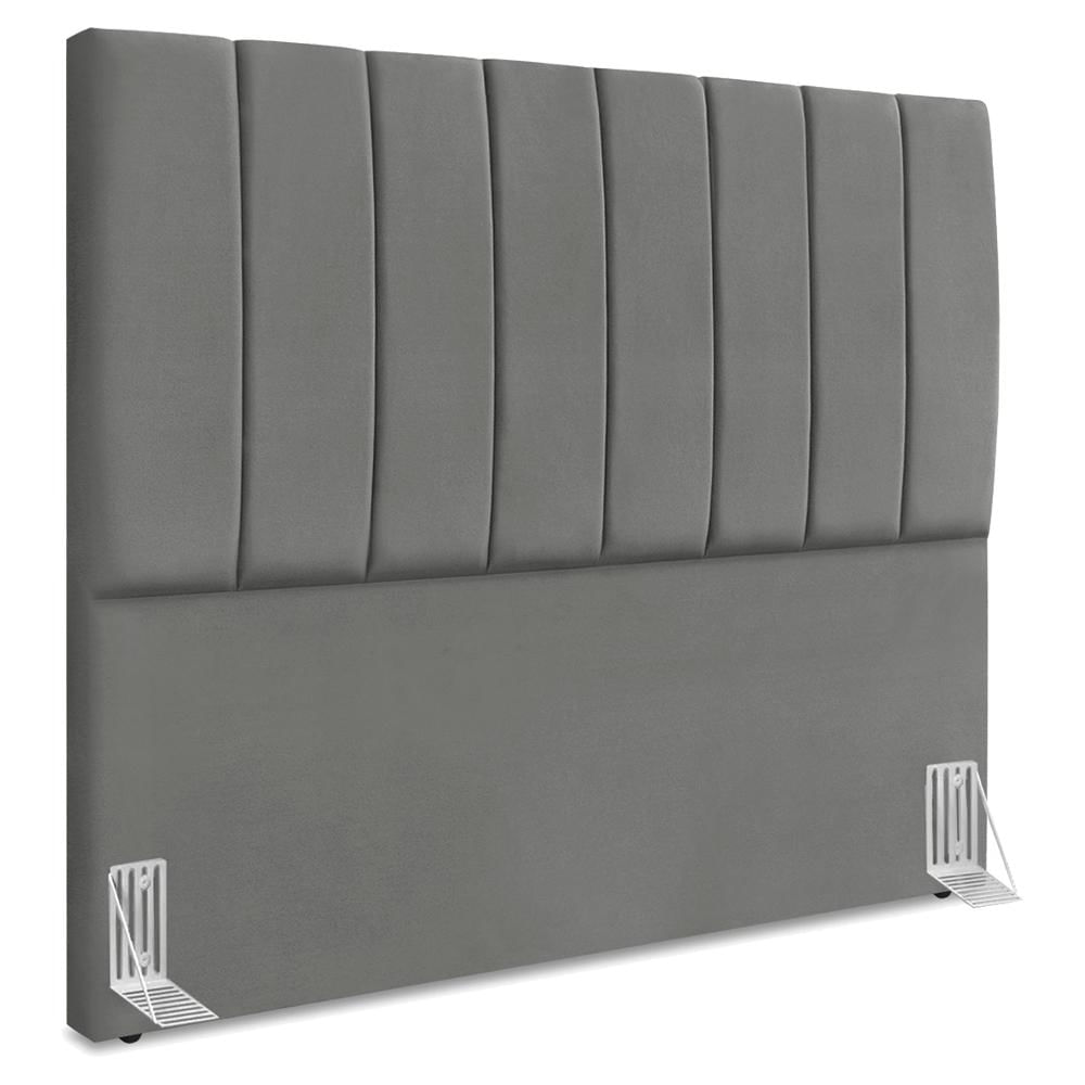 Cabeceira Queen 160 Cm Com Frame Dalia Suede Cinza Artte