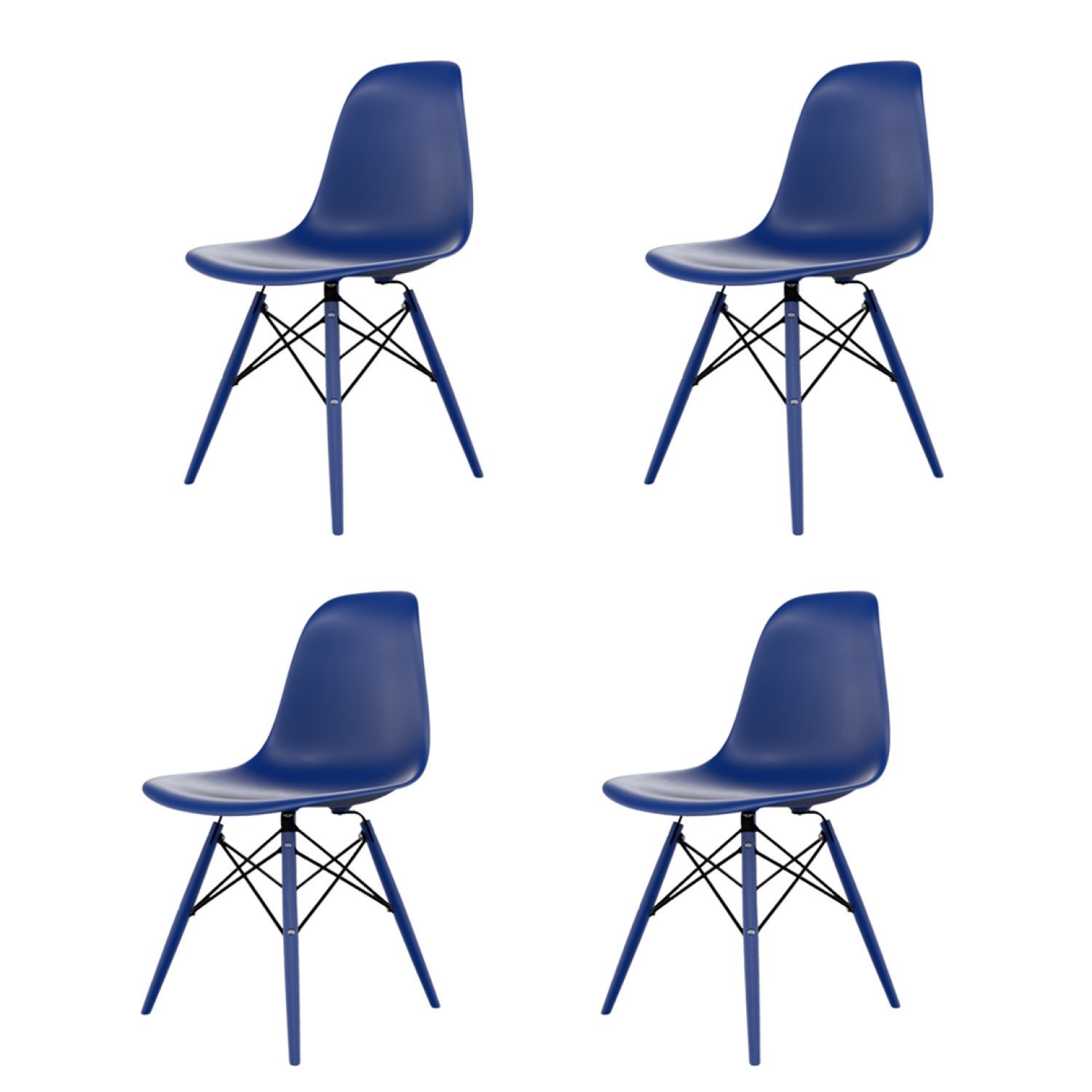 Cadeira Para Sala De Jantar Eames Pp Dsw Inj Azul Bic