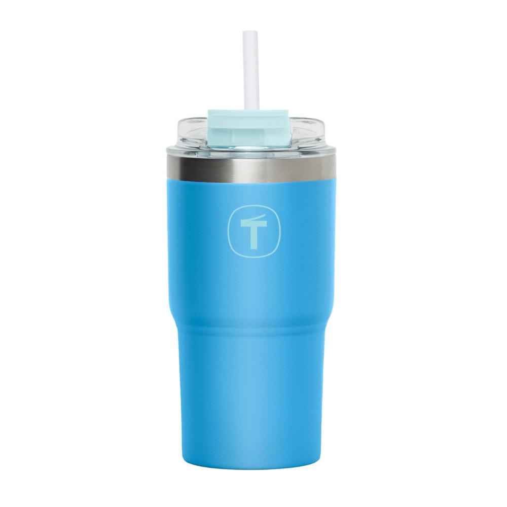 Copo Térmico Tupperware Big T Com Canudo 630ml Azul Claro