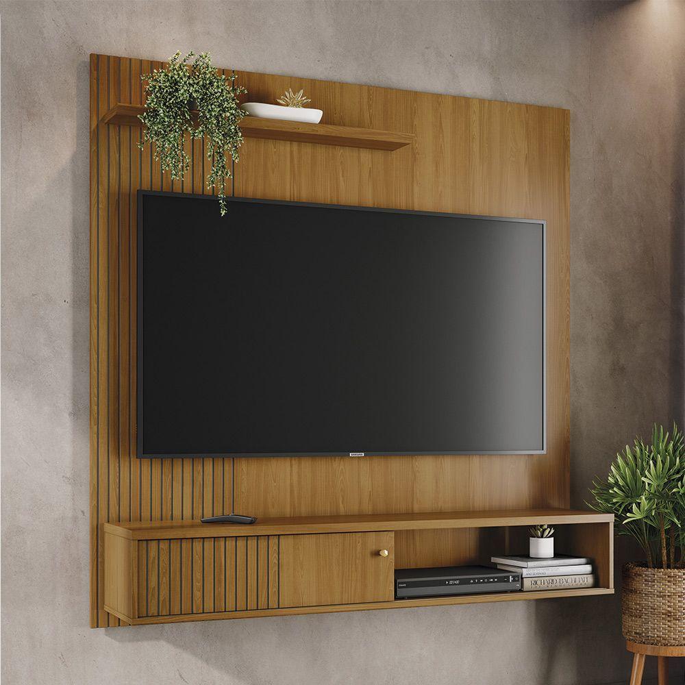 Painel Tv 65 Pol 161cm Bancada Suspensa Para Sala Dorema M20 - Drossi Cumaru