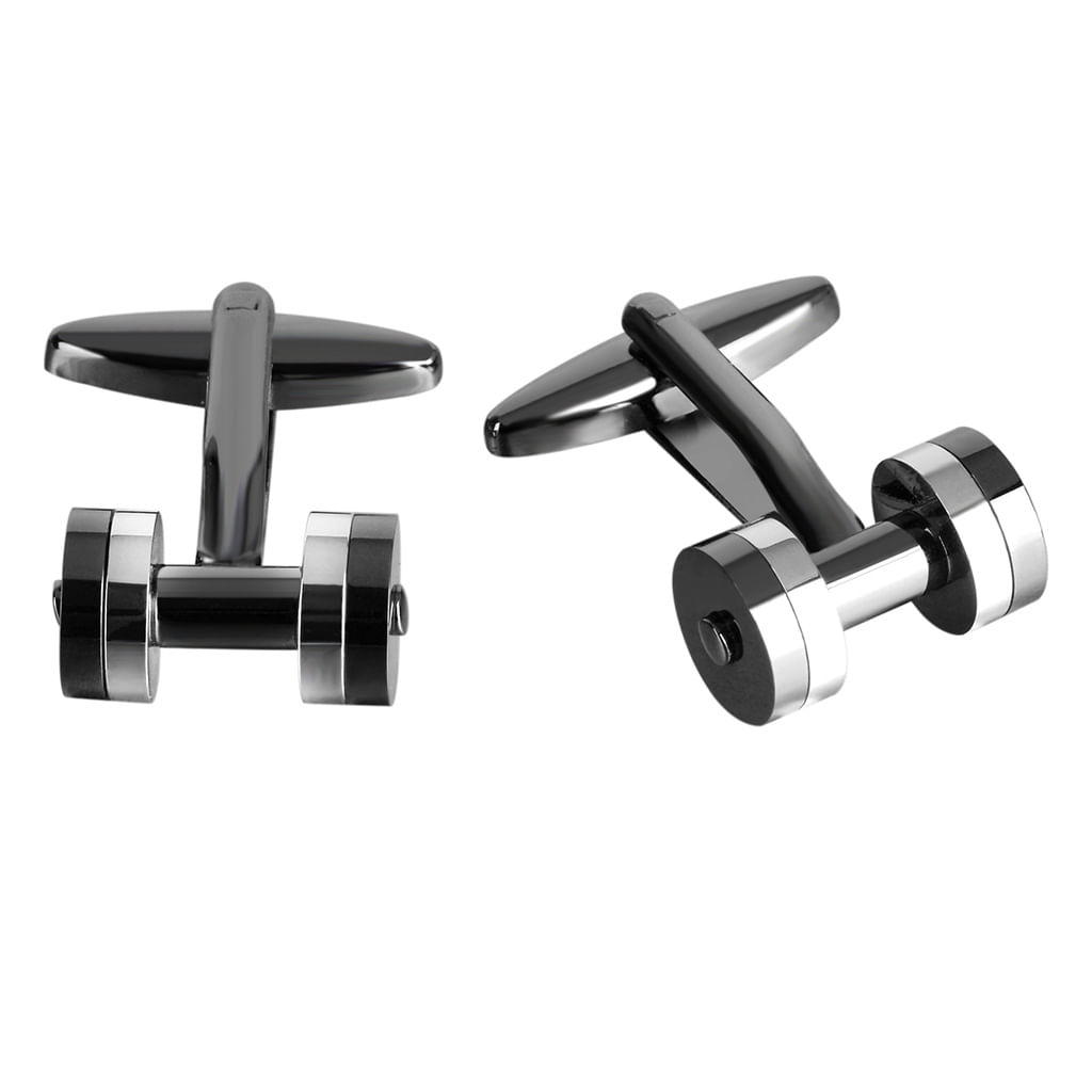 Halteres Masculinos De Dois Tons Cufflinks Prateado/cobre Metálico