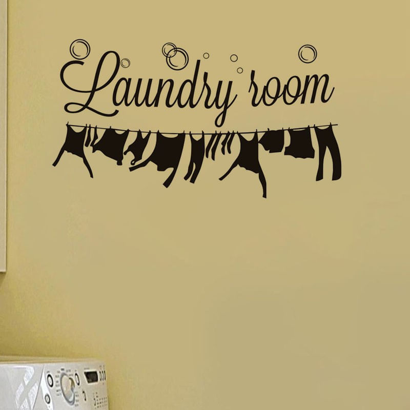 Adesivos De Parede Nordic Laundry Room Clothes Hanging Design