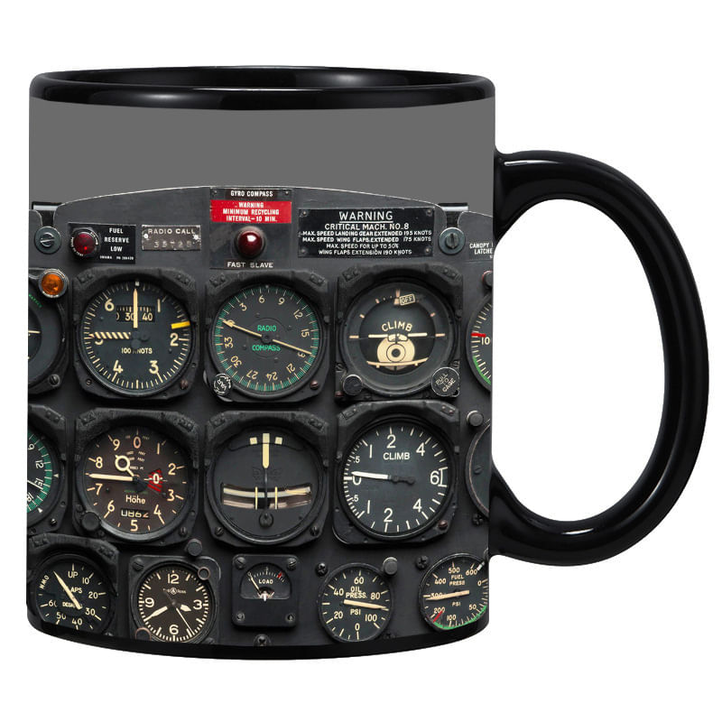 Caneca De Café Aviation Cockpit Instrument Panel 350ml