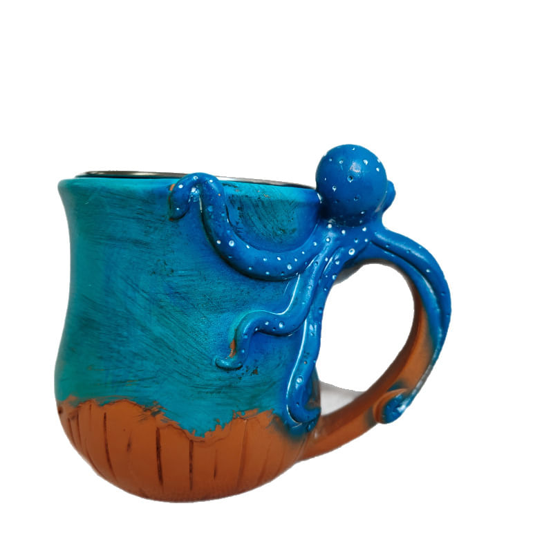 Caneca De Café Em Cerâmica Octopus Ocean Inspired Design 300ml