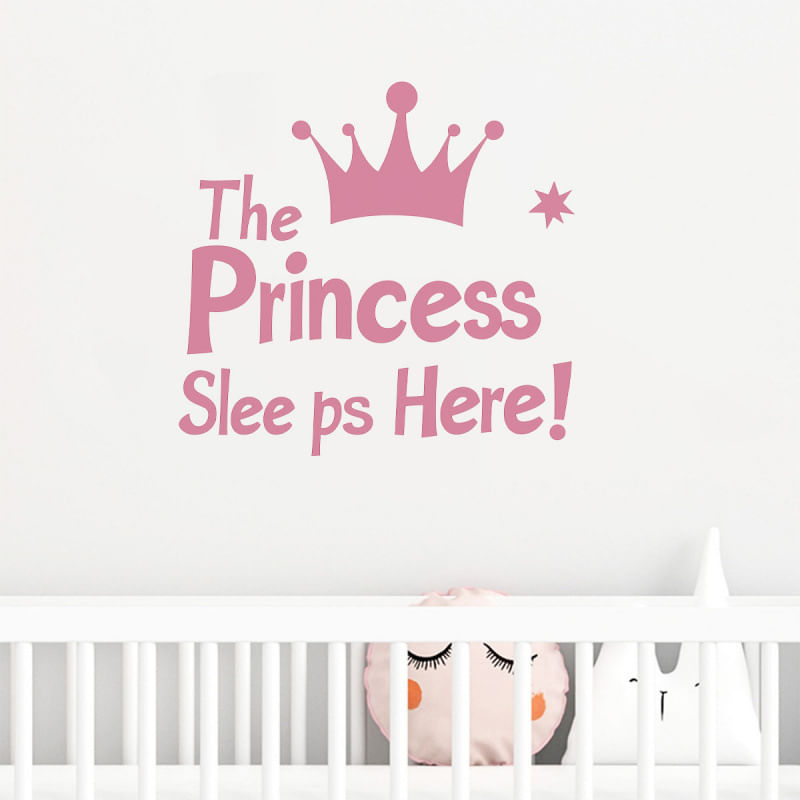 Adesivos De Parede Princess Crown The Princess Sleeps Here