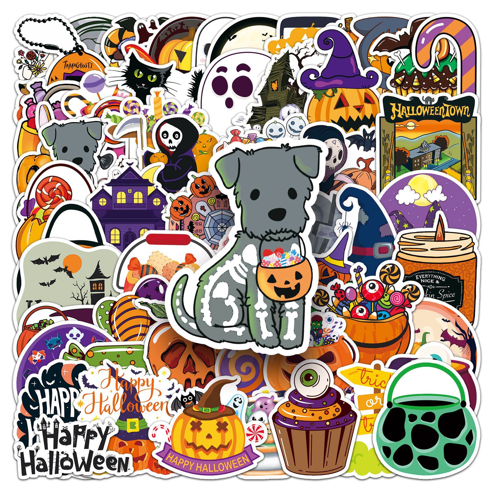 Pacote De Adesivos De Halloween, 100 Peças, Lindos Decalques De Vinil À Prova D'água
