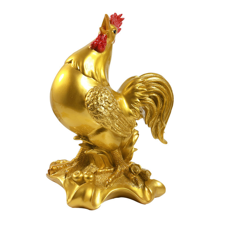 Decoração De Casa Em Resina Coin Bank Golden Rooster 20x19x28,5 Cm