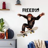 Adesivos De Parede Skateboarding Gorilla Pvc Freedom 40x40cm