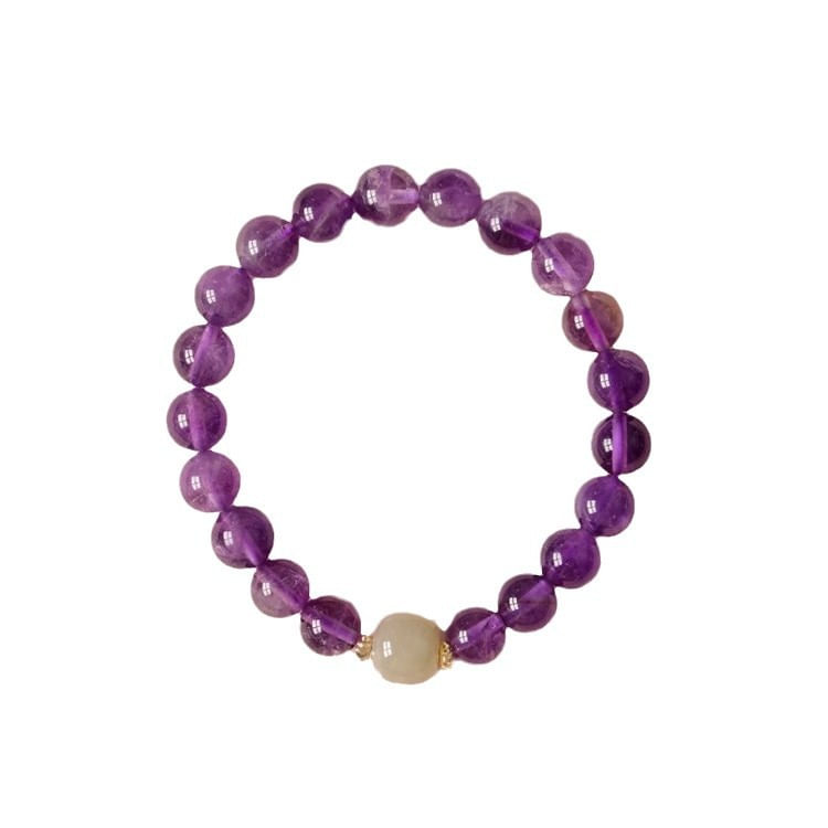 Pulseira De Ametista Para Mulheres, Nova De 2025, Contas De Cristal Roxo De 8 Mm