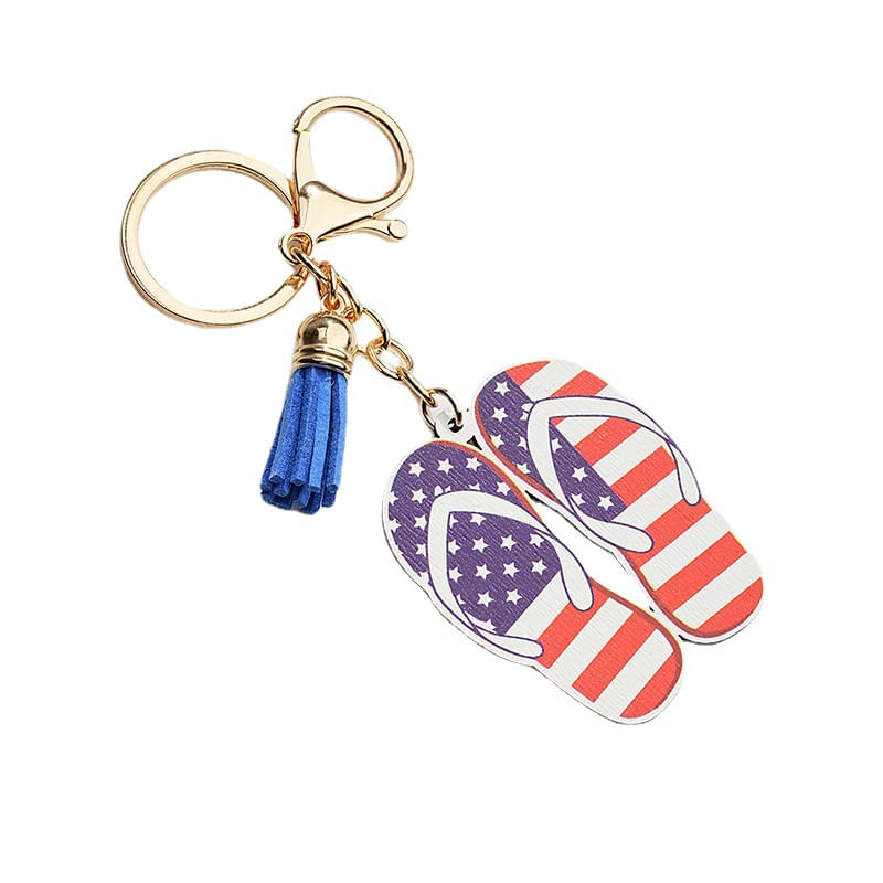 Chaveiro Creative Flip Flop American Flag Metal 12g