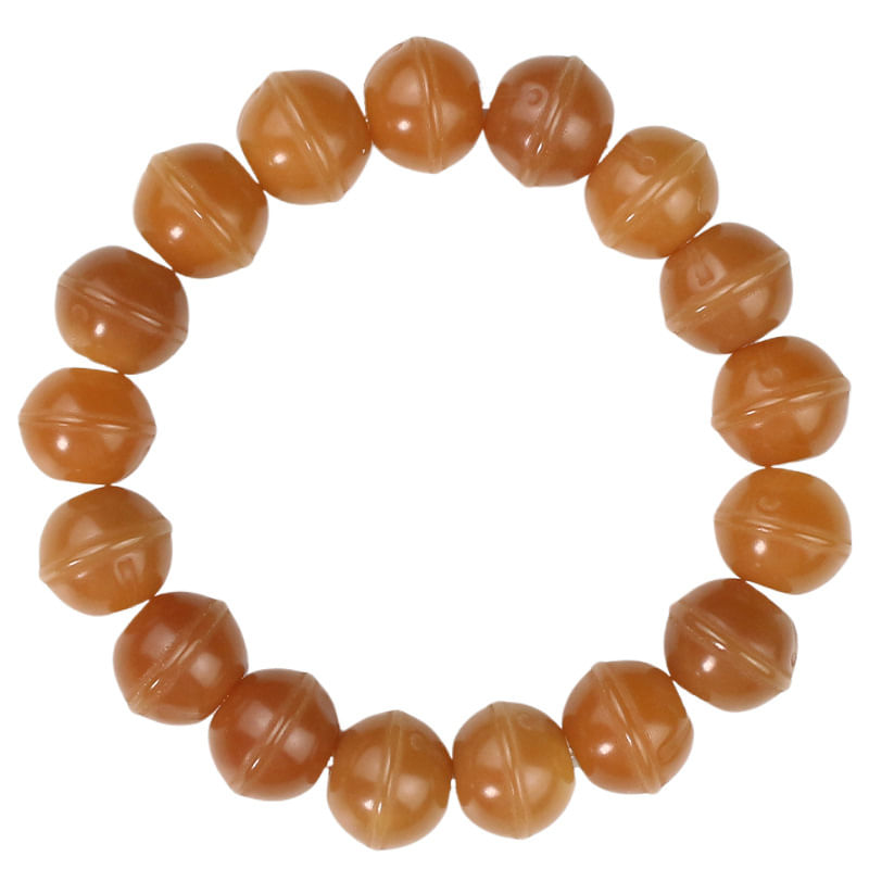 Pulseira Esculpida Bodhi Seed Bell Bead 12 Mm Para Homens E Mulheres