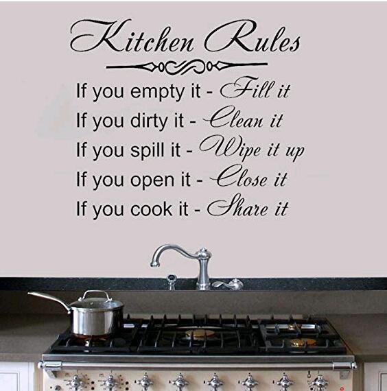 Adesivos De Parede Kitchen Rules, Pvc Removível 46x55cm