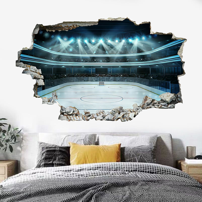 Adesivos De Parede 3d Ice Hockey Stadium Arena Design 40x60cm