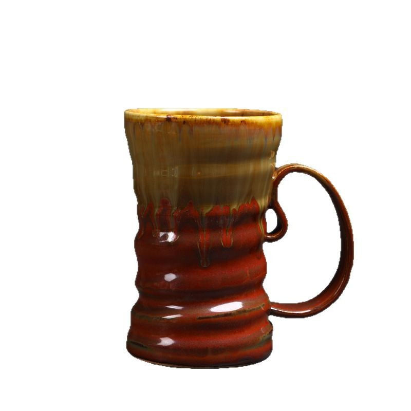 Caneca De Cerâmica Artesanal Com Design Rústico 500ml