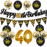 Conjunto De Decorações De Festa De Aniversário De 40 Anos, 14 Unidades