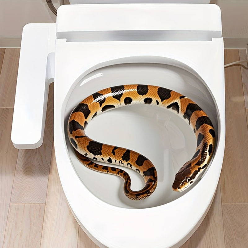 Adesivos De Parede Cartoon Snake Toilet Funny Bathroom Decor