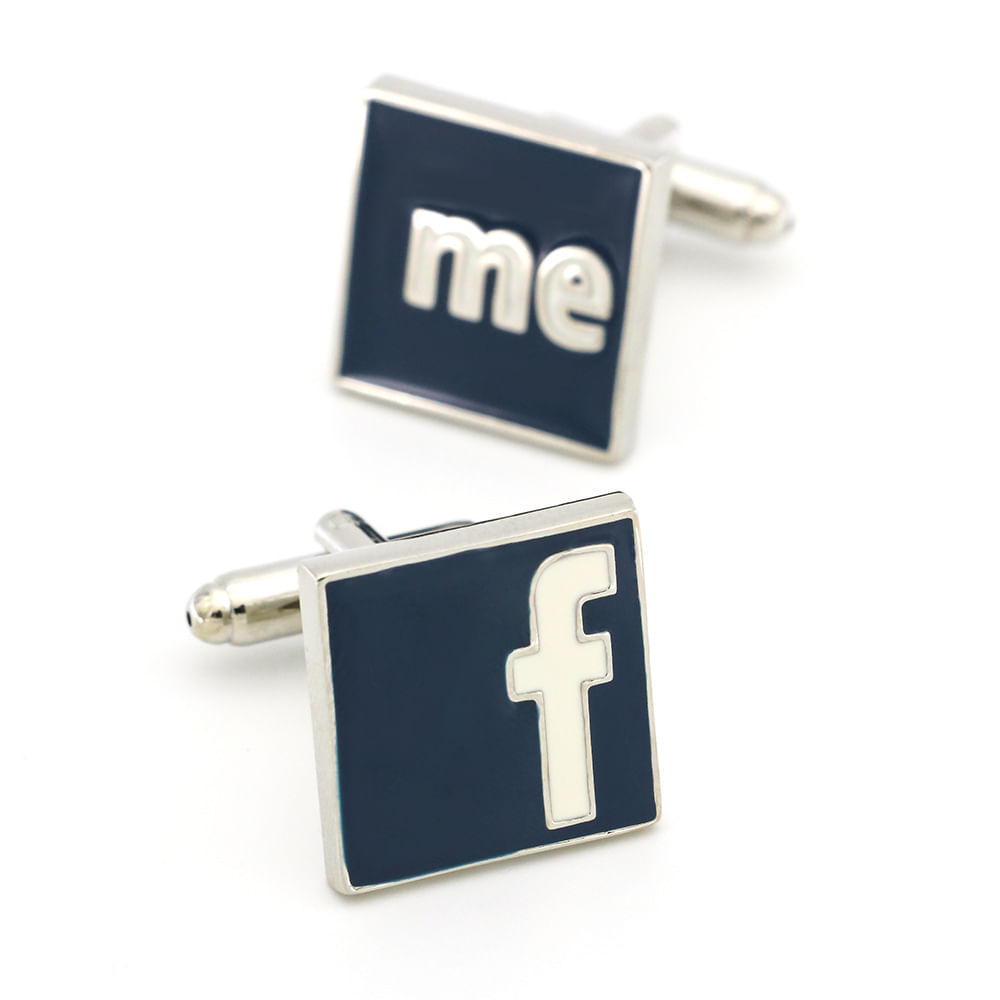 Abotoaduras Em Negrito F And Me Letter Para Homens, Esmalte Azul