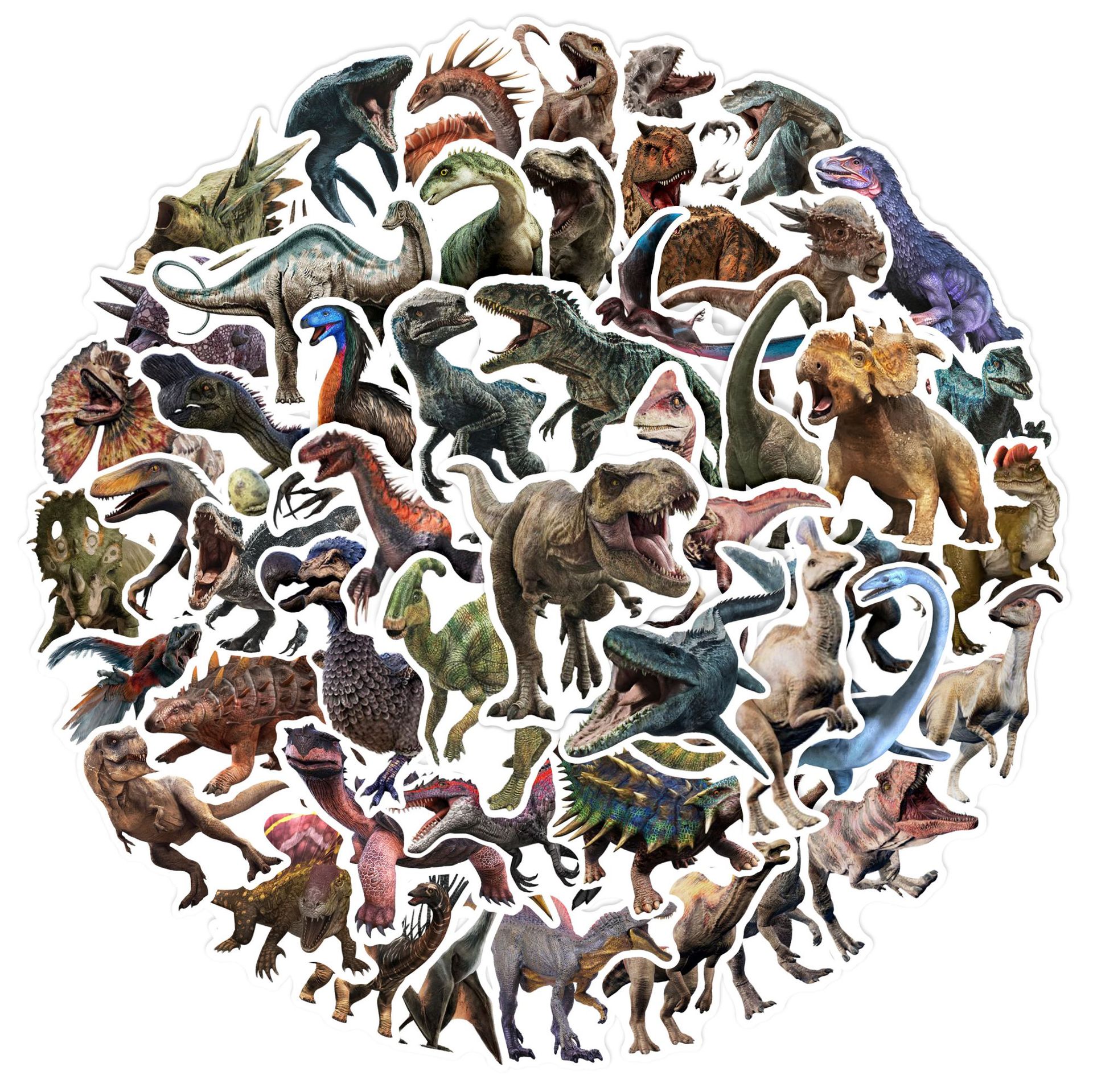 Conjunto De Adesivos Jurassic Dinosaur, 50 Unidades Para Crianças E Adolescentes