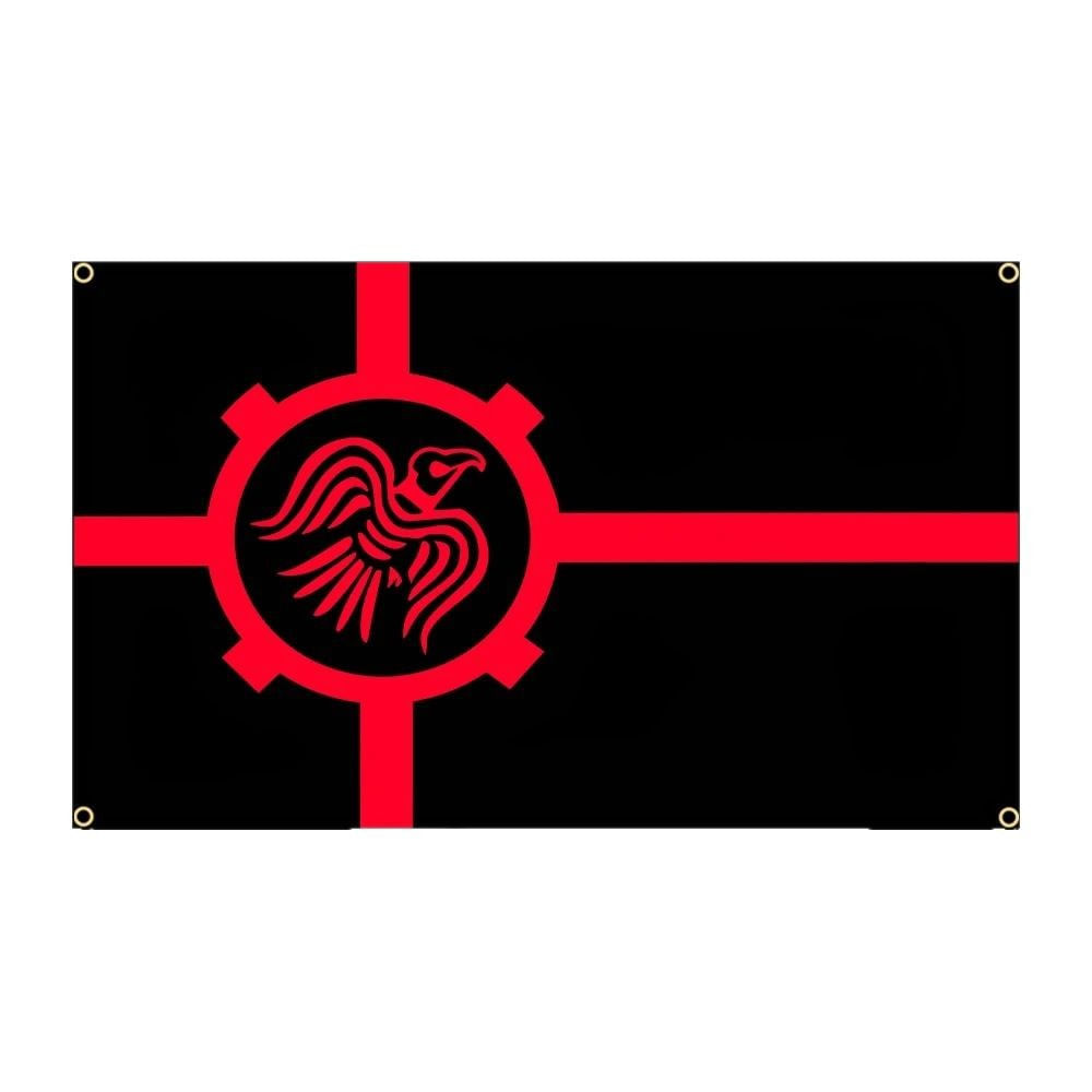 Bandeira Viking Raven, Poliéster, 3 X 5 Pés, Design Preto E Vermelho