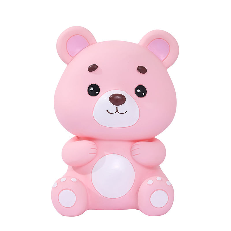 Money Bank Creative Cute Pink Bear Pvc Durável De 20 Cm