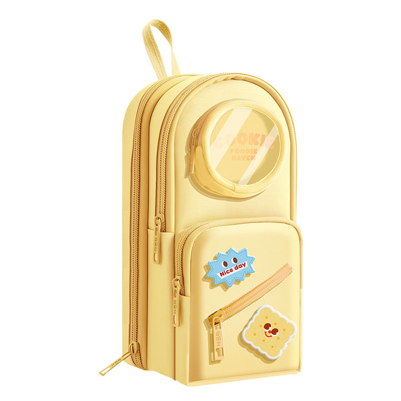 Estojo De Lápis De Lona De Grande Capacidade Com Design De Biscoito De Soda