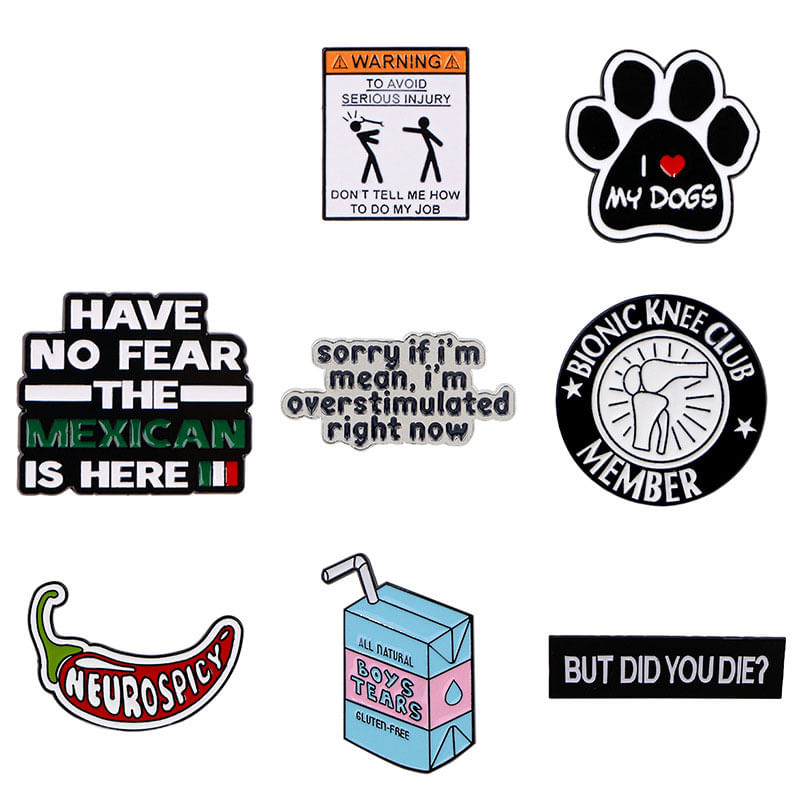 Conjunto De Alfinetes De Broche Funny Quote Enamel Lapel Badge