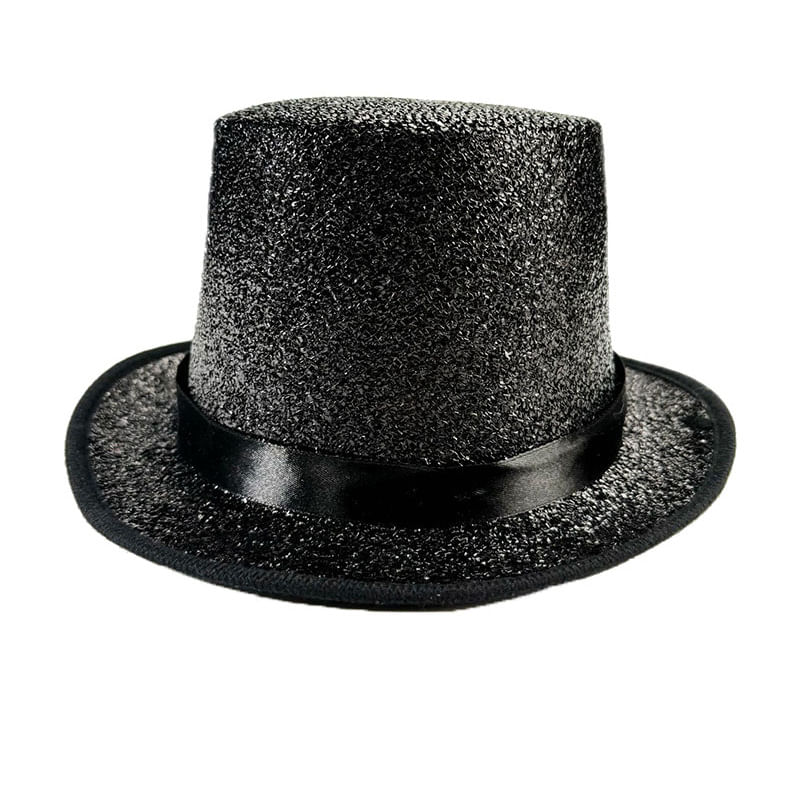 Chapéu Lincoln Preto Com Penas Coloridas Para Adultos