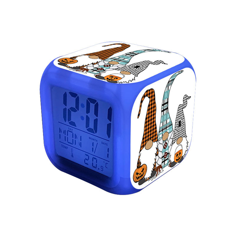 Despertador Halloween Gnome Led Com Mudança De Cor Com Digital