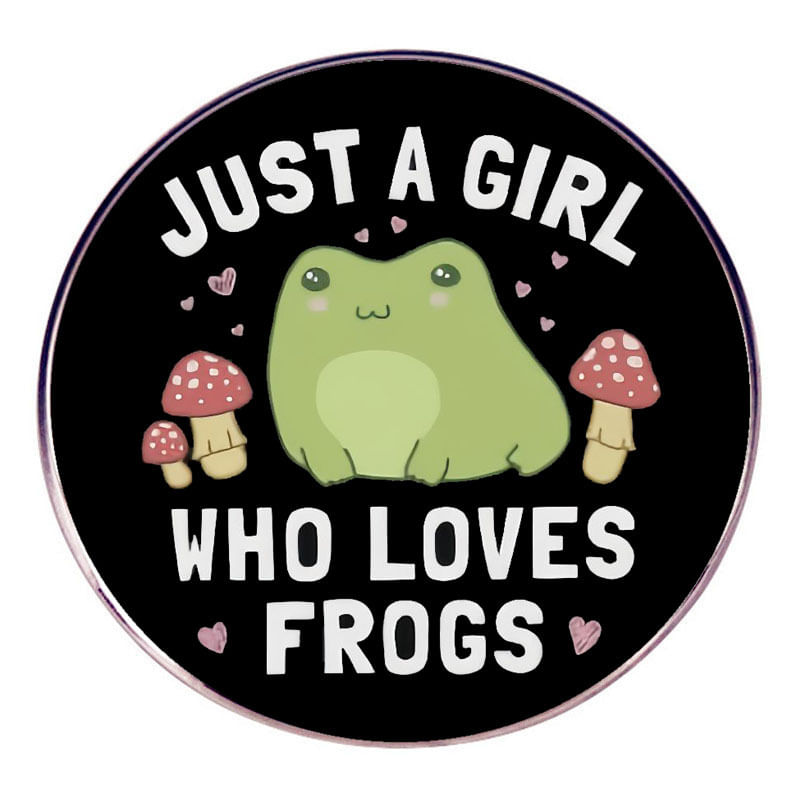 Brooch Pin Just A Girl Who Loves Frogs Cartoon Frog Alloy