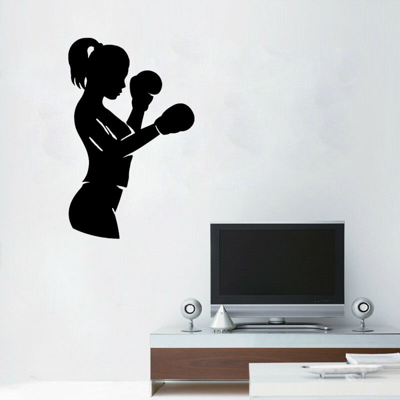 Adesivos De Parede, Adesivos De Arte Removíveis Em Pvc, Boxer Feminino