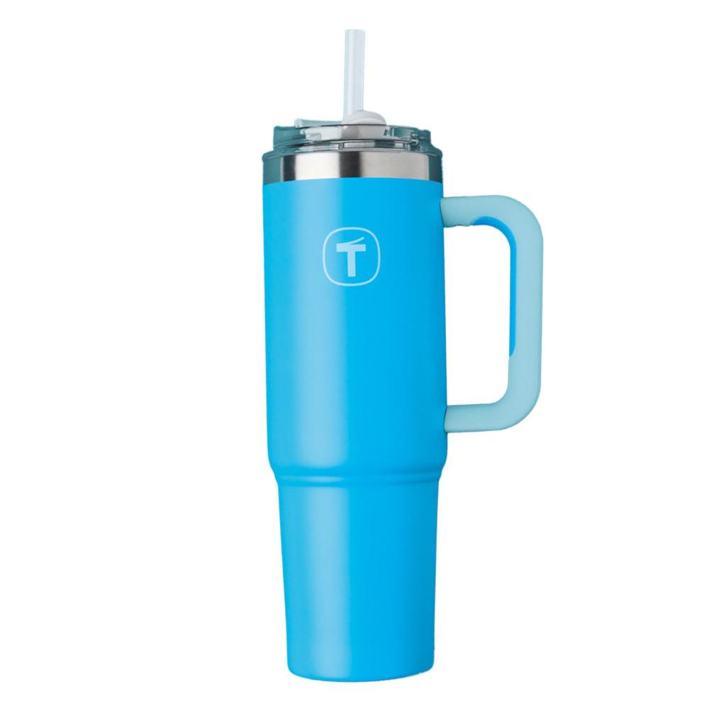 Copo Térmico Tupperware Big T Com Canudo 1,1l Azul Claro