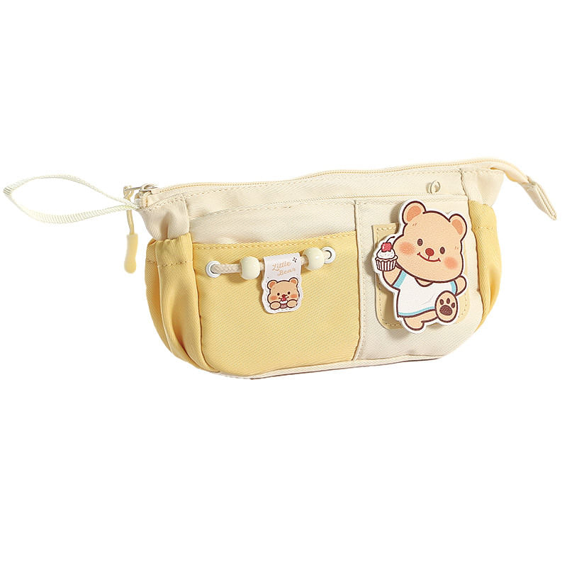 Estojo De Lápis Fofo Com Tema De Urso De Grande Capacidade, Multicamadas